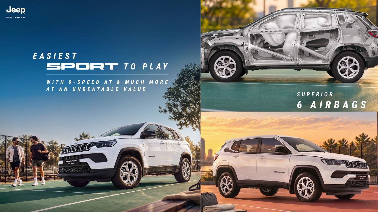 jeep compass sport 9at launched in india at rs 21 99 lakh with 9 speed automatic