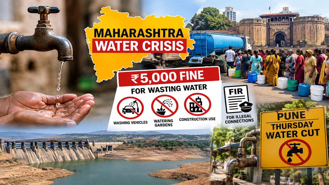 maharashtra water crisis rs 5000 fine water wastage pune nagpur