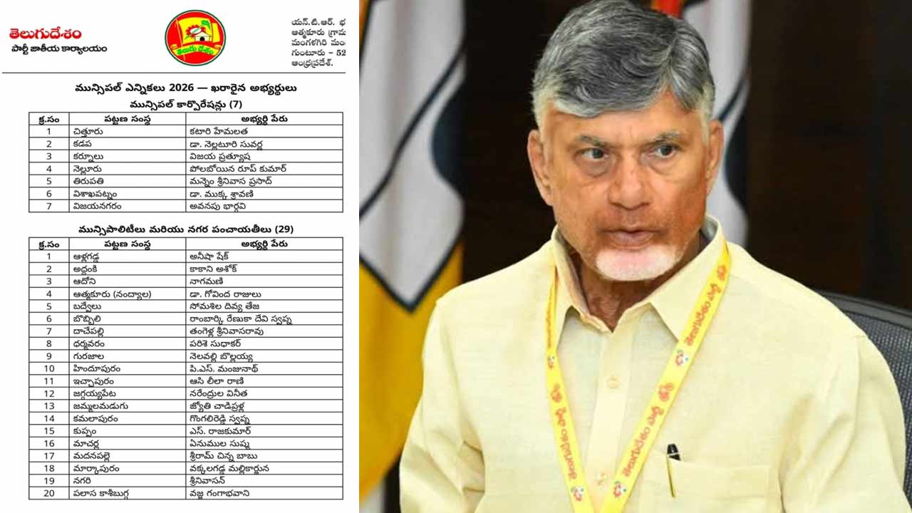 tdp first list for municipal elections bcs women youth