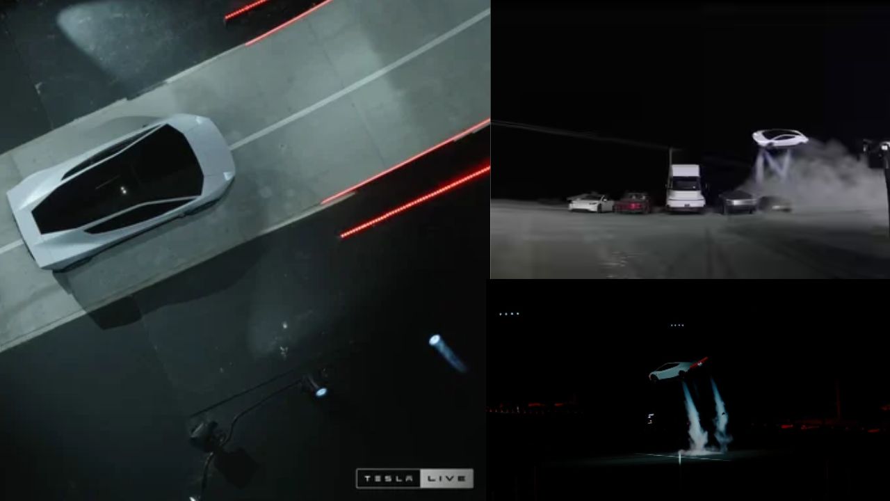 tesla roadster flying demo elon musk showcases airborne car technology