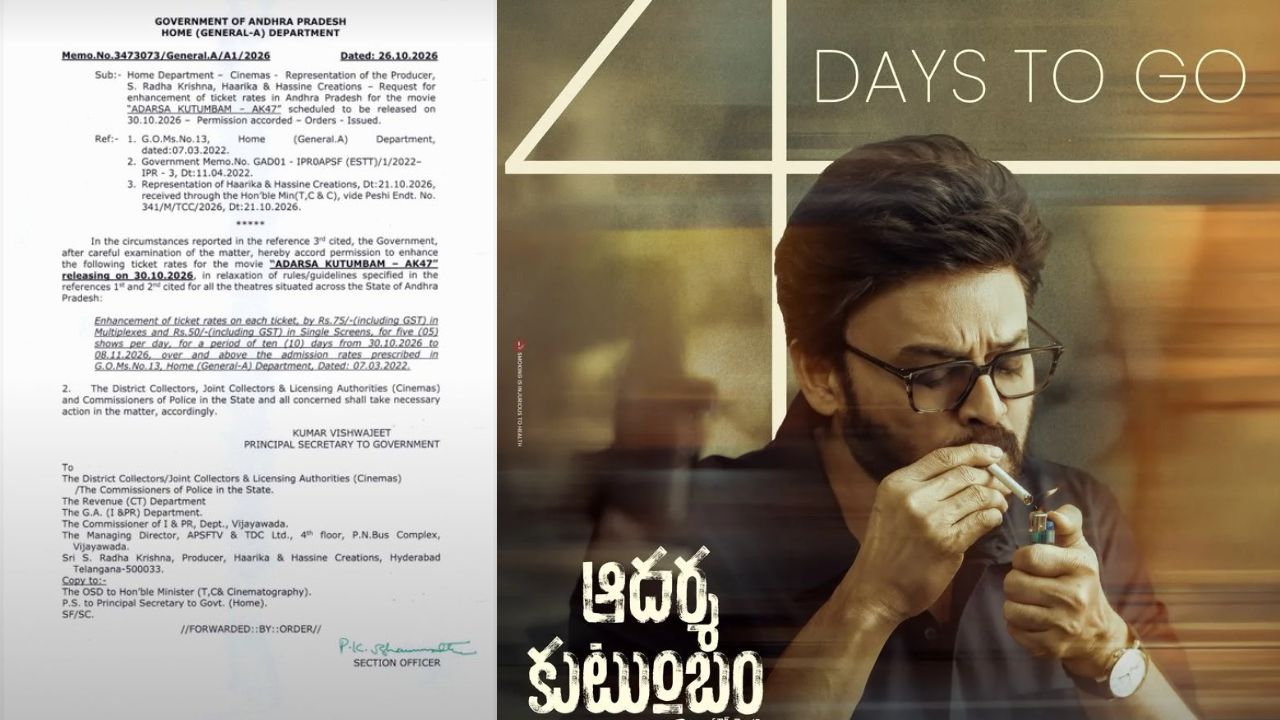 Aadarsha Kutumbam: ‘ఆదర్శ కుటుంబం’ టికెట్ రేట్ల పెంపునకు ఏపీలో గ్రీన్ సిగ్నల్..