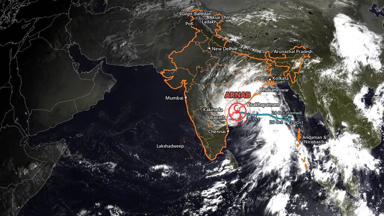 arnab cyclone satellite images insat 3ds andhra pradesh yanam