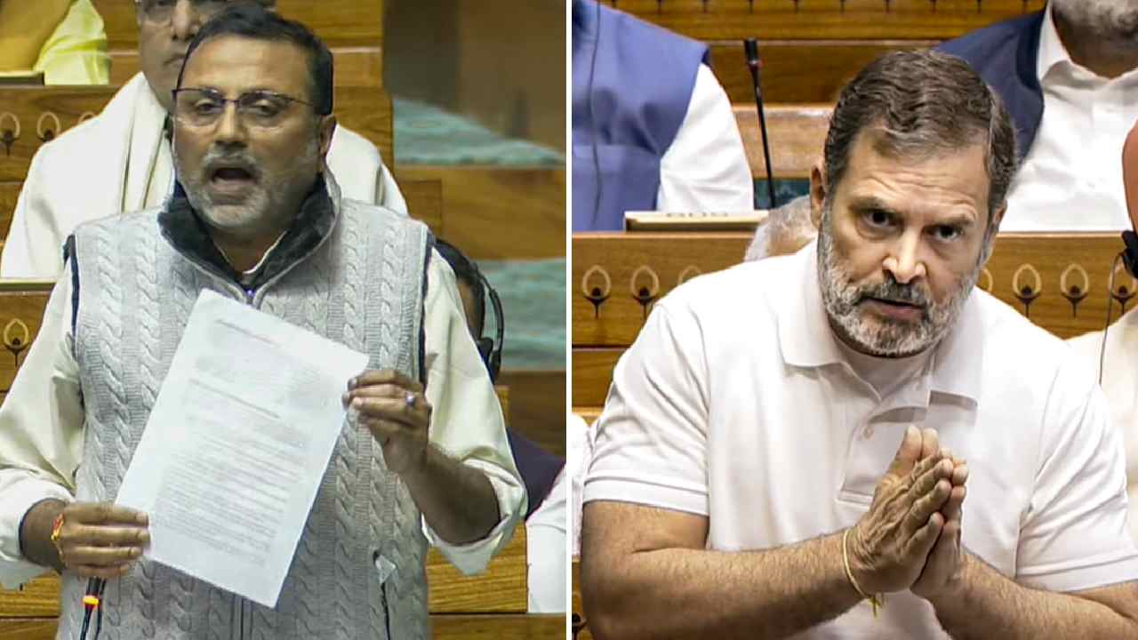nishikant dubey alleges regime change plot promises details on rahul gandhi singham links