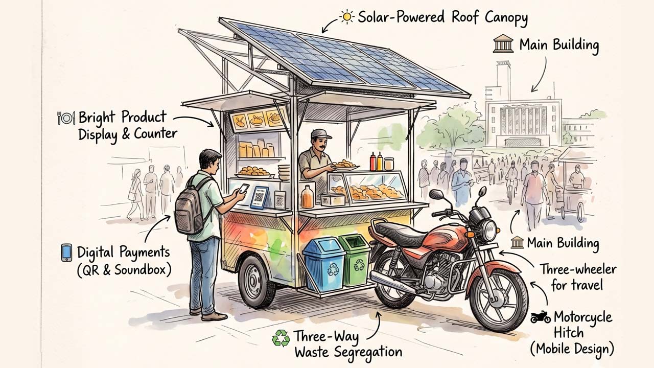 Solar-Powered Cart: వీధి వ్యాపారుల కోసం సోలార్ బండి.. డిజిటల్ పేమెంట్స్‌తో ఐఐటీ ఖరగ్‌పూర్ కొత్త ఆవిష్కరణ!